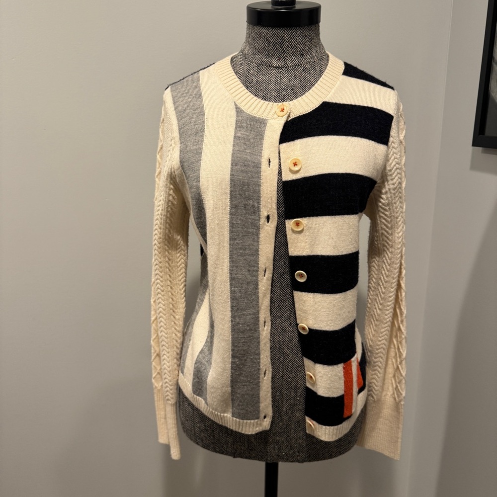 Striped wool cardigan
